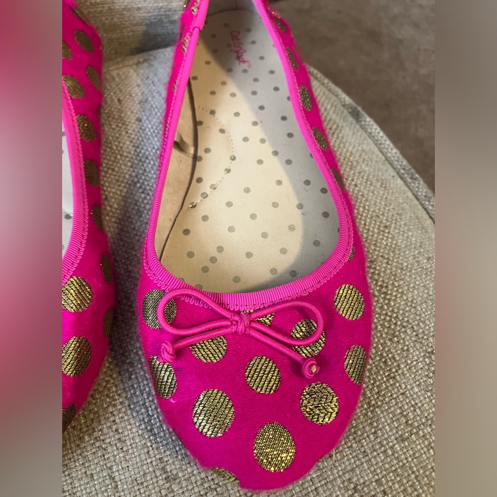 Cat and jack pink and gold polka dot flats - Picture 5 of 8
